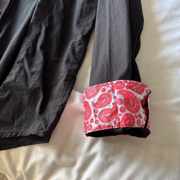 Victorious Men's Embroidered Button Up Shirt Sequins Black 3XL Western Flare - Picture 7 of 15